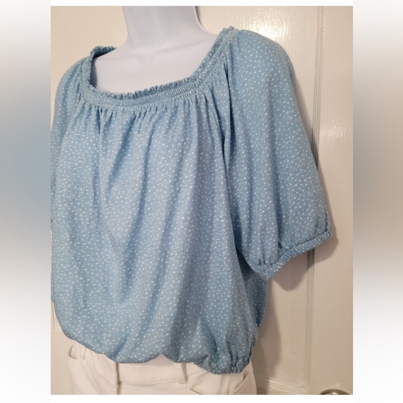 💄2 for 15$💄LOFT Soft Crop Polka Dot Short Sleeve Blouse Size Small Women’s US - Picture 2 of 5